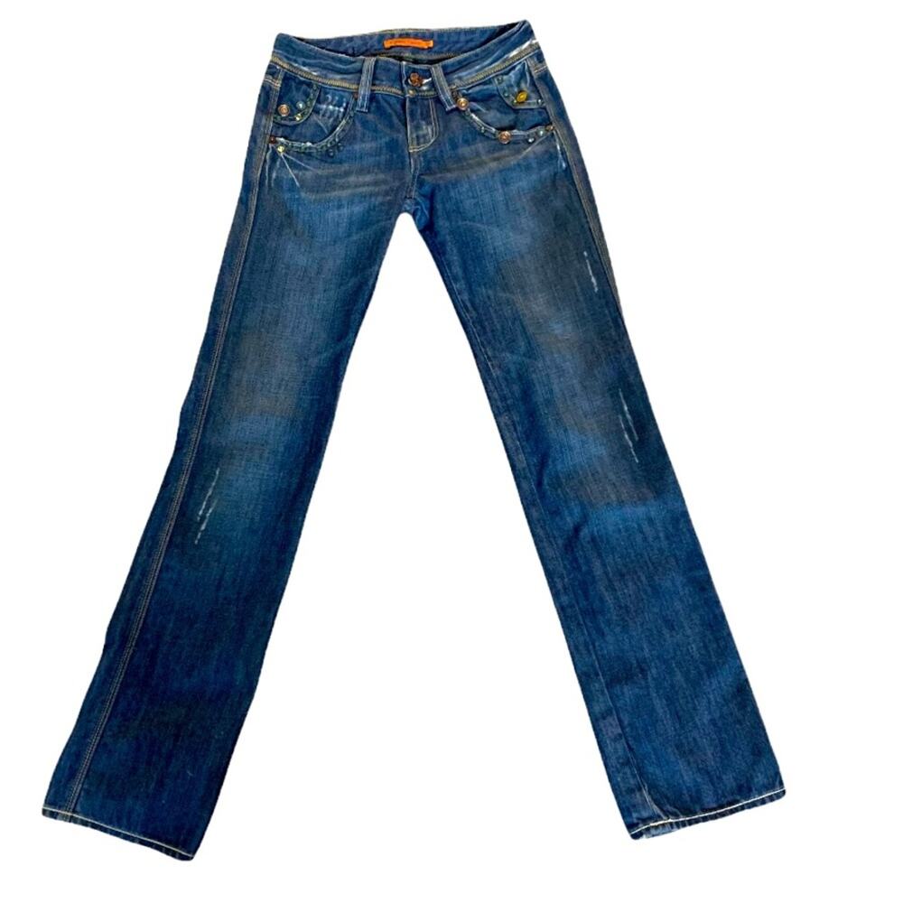 Vigoss Button Embellished Straight Leg Jeans Size 25
